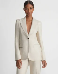 Bamboo Viscose Twill Single Button Blazer