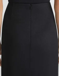 Boiled Wool-Cashmere Jersey Pencil Skirt