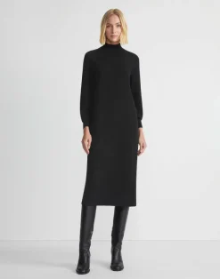 Cashmere Blouson Sleeve Dress