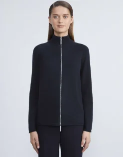 Cashmere Zip Front Cardigan