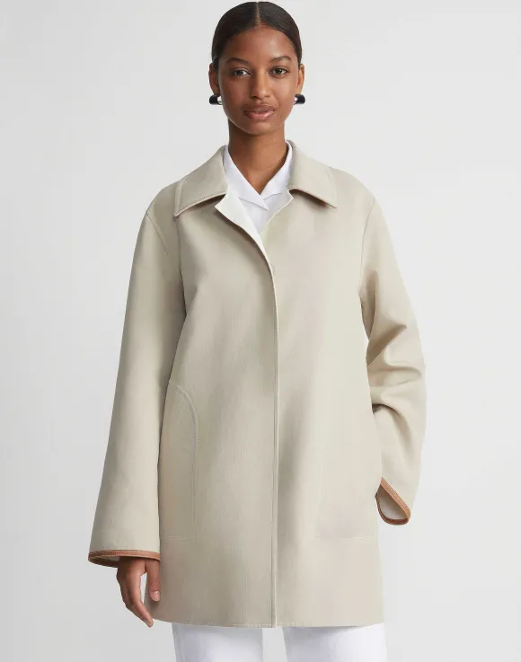 Cotton Double Face Reversible Car Coat