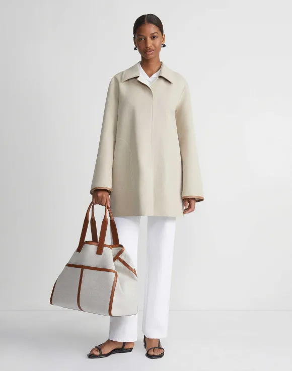 Cotton Double Face Reversible Car Coat