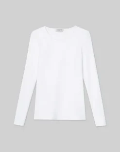 Cotton Rib Crewneck Long Sleeve T-Shirt
