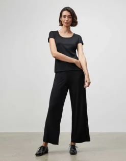 Cotton Rib Scoop Neck T-Shirt