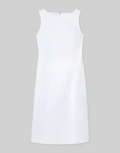 Cotton Sateen Bateau Sheath Dress
