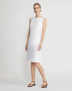 Cotton Sateen Bateau Sheath Dress