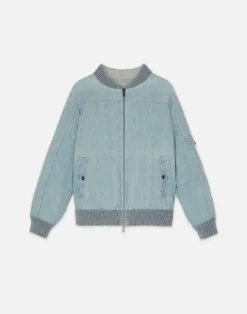 Denim Yarn & Organic Chambray Reversible Bomber