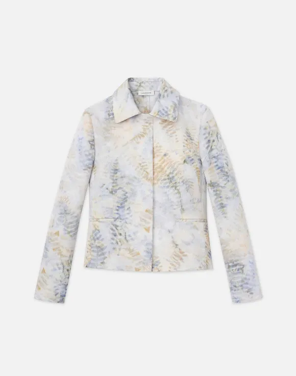 Eco Fern Print Linen-Poly Jacket