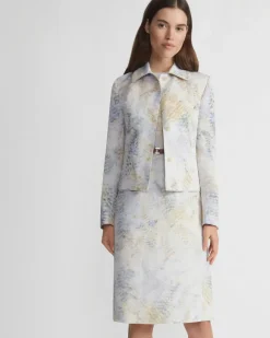 Eco Fern Print Linen-Poly Jacket