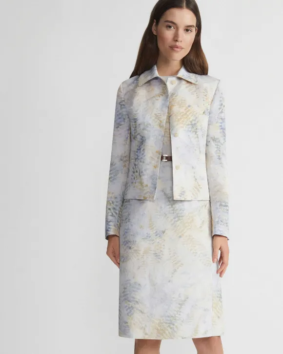 Eco Fern Print Linen-Poly Jacket
