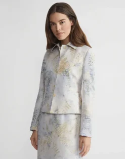 Eco Fern Print Linen-Poly Jacket