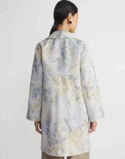 Eco Fern Print Linen-Poly Overcoat