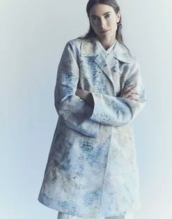 Eco Fern Print Linen-Poly Overcoat