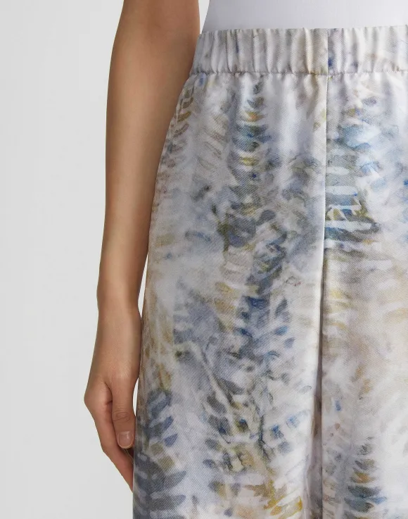 Eco Fern Print Silk Twill Riverside Pant