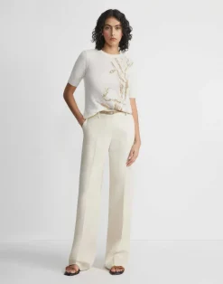Eco Flora Jacquard Cashmere Crewneck Sweater