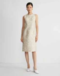 Eco Flora Jacquard Cotton-Silk Sheath Dress