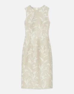 Eco Flora Jacquard Cotton-Silk Sheath Dress