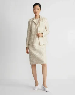 Eco Flora Jacquard Cotton-Silk Sheath Dress