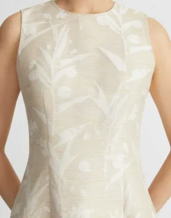 Eco Flora Jacquard Cotton-Silk Sheath Dress