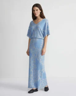 Eco Flora Jacquard Finespun Voile Convertible Sweater Dress