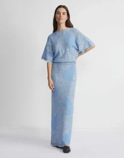 Eco Flora Jacquard Finespun Voile Convertible Sweater Dress