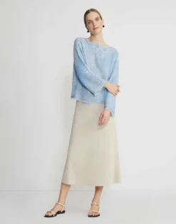 Eco Flora Jacquard Finespun Voile Bateau Sweater