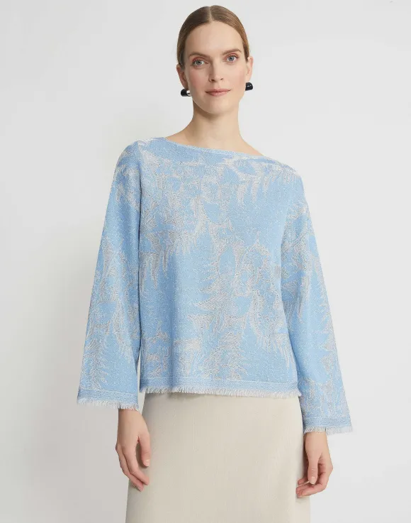 Eco Flora Jacquard Finespun Voile Bateau Sweater