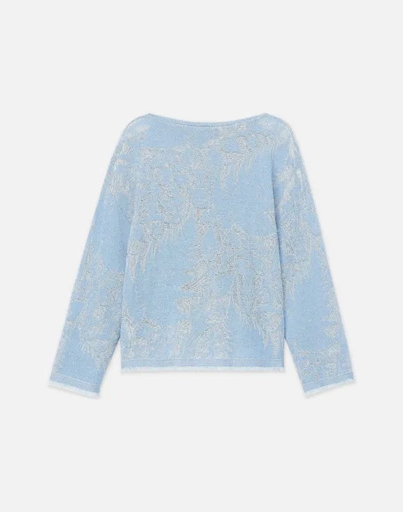 Eco Flora Jacquard Finespun Voile Bateau Sweater