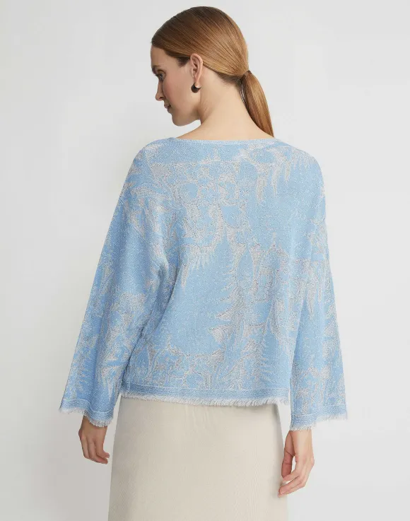 Eco Flora Jacquard Finespun Voile Bateau Sweater