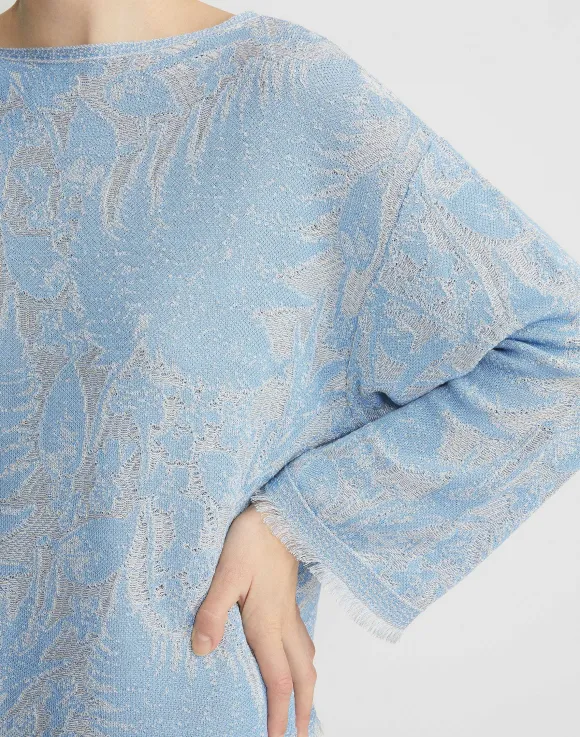 Eco Flora Jacquard Finespun Voile Bateau Sweater