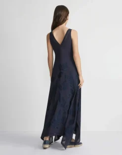 Eco Flora Jacquard Viscose-Silk Voile Handkerchief Dress