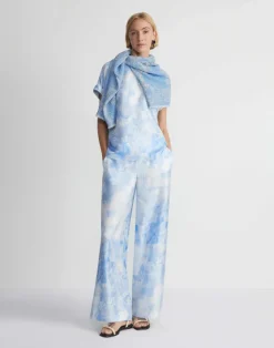 Eco Flora Print Silk Twill Riverside Pant