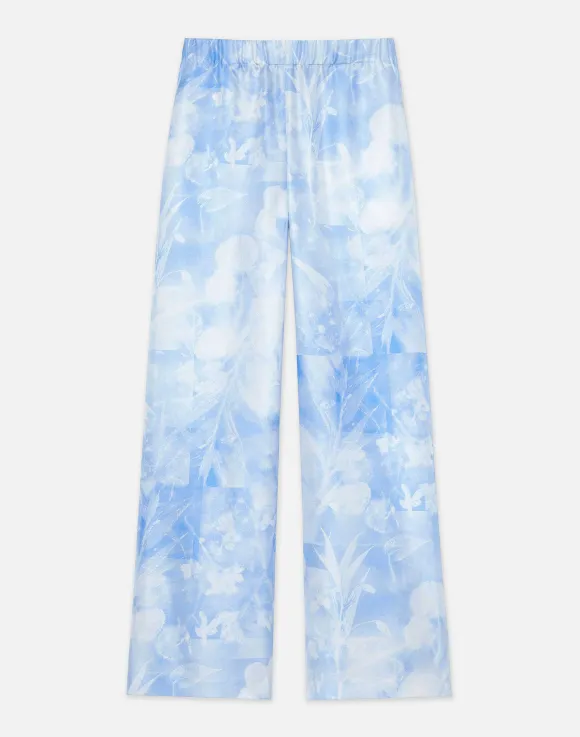 Eco Flora Print Silk Twill Riverside Pant