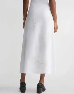Embroidered Flora Linen Skirt