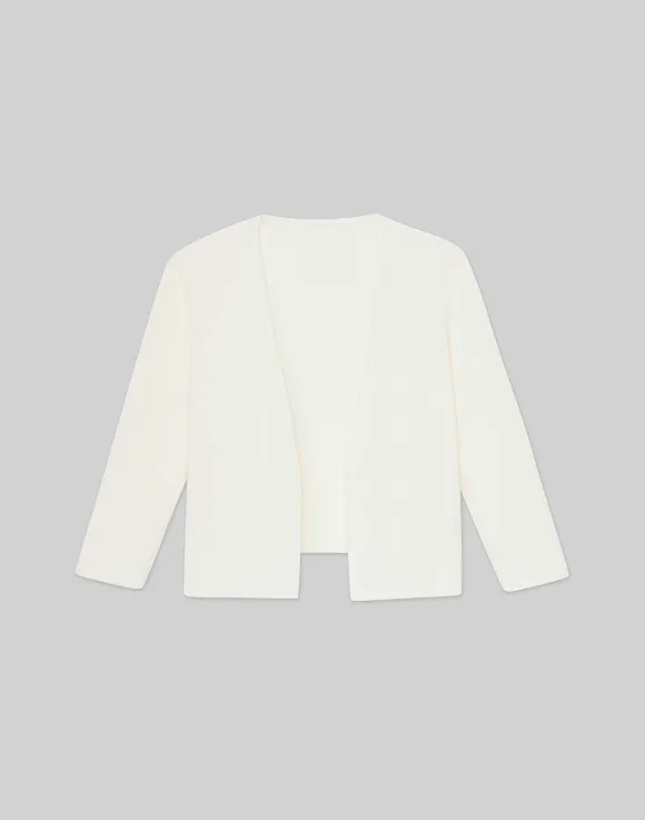 Finespun Voile Open-Front Cropped Cardigan