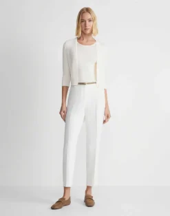 Finespun Voile Open-Front Cropped Cardigan