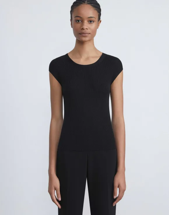 Finespun Voile Ribbed Cap Sleeve Top