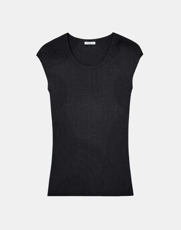 Finespun Voile Ribbed Cap Sleeve Top