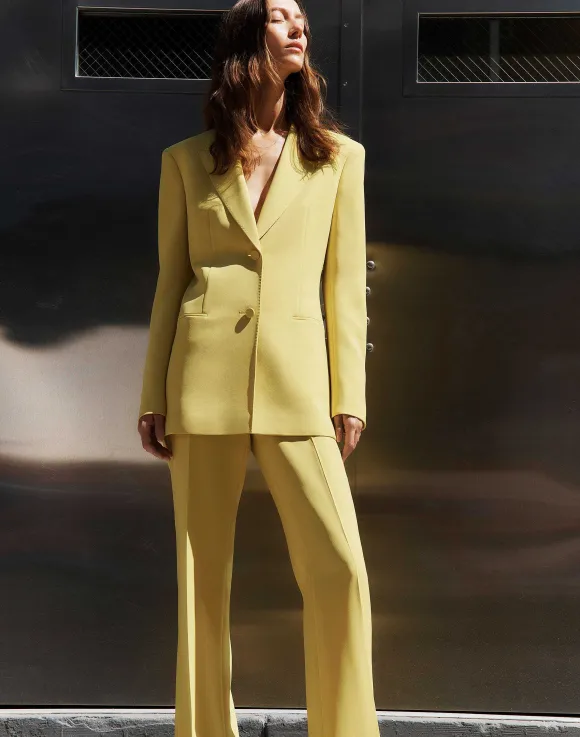 Finesse Crepe Gates Side-Zip Flared Pant