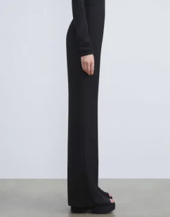 Finesse Crepe Gates Side-Zip Flared Pant