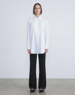 Finesse Crepe Gates Side-Zip Flared Pant
