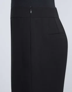 Finesse Crepe Gates Side-Zip Flared Pant