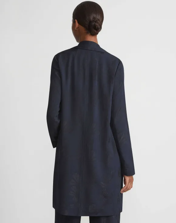Flora Bloom Cloqu Jacquard Viscose Shawl Collar Jacket