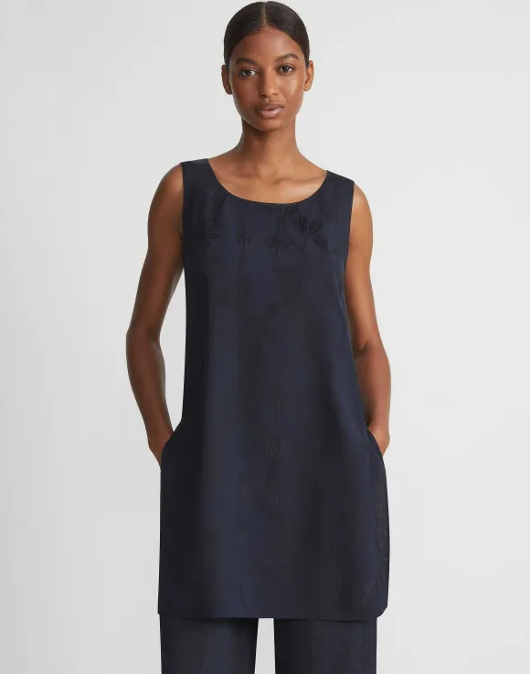 Flora Bloom Cloqu Jacquard Viscose Tunic Blouse