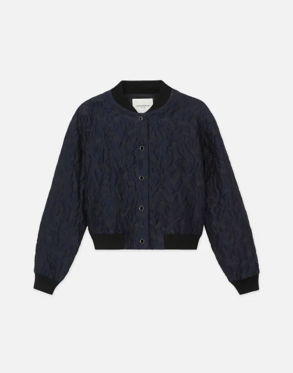 Flora Bloom Cloqu Jacquard Cotton-Silk Bomber Jacket