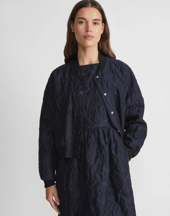 Flora Bloom Cloqu Jacquard Cotton-Silk Bomber Jacket