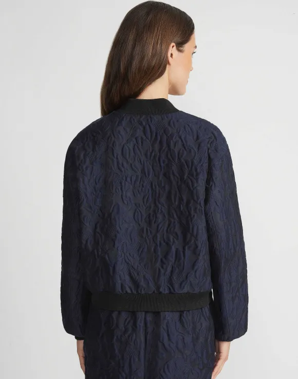 Flora Bloom Cloqu Jacquard Cotton-Silk Bomber Jacket