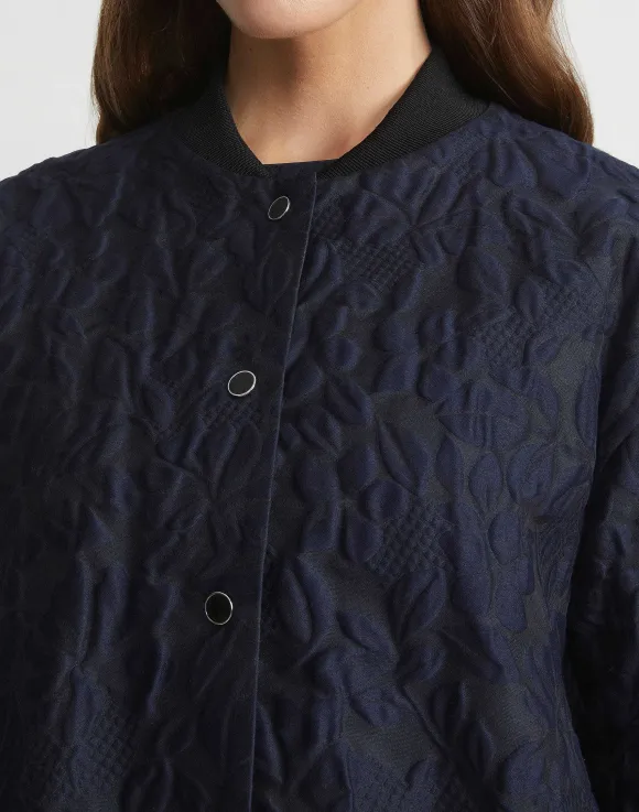 Flora Bloom Cloqu Jacquard Cotton-Silk Bomber Jacket