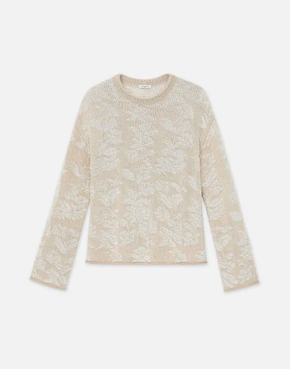 Flora Bloom Cotton-Silk Tape Textured Stitch Sweater