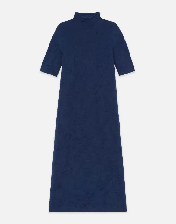 Flora Jacquard Responsible Fine Gauge Merino-Viscose Sweater Dress
